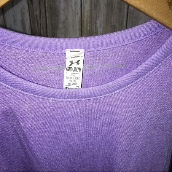 Under Armor Kids Purple High Low Glitter Logo Tank - Picture 3 of 4
